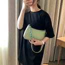 Women Solid Evening Clutch Shoulder Handbags PU Leather Totes Bags (Green)