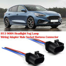 2x H13 9008 Headlight Fog Lamp Bulb Wiring Adapters Male Sockets Connectors