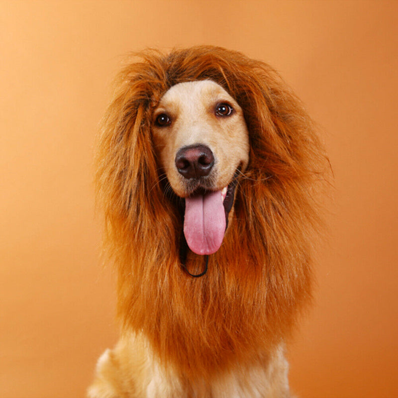 Pet Costume Lion Mane Wig For Dog Halloween Festival Fancy Dress Up