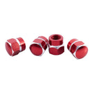 4 Red Hex Aluminum Alloy Wheel Tire Pressure Air Stem Valve Caps for Auto-C