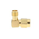 2pcs Right Angle 90-Degree RP-SMA Male to Female RF Coaxial Adapter A