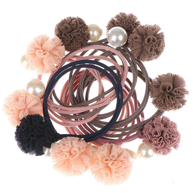 2pcs/set Lovely Ball Beads Girls Hair Accessories Ponytail Elastic Hair  OZ
