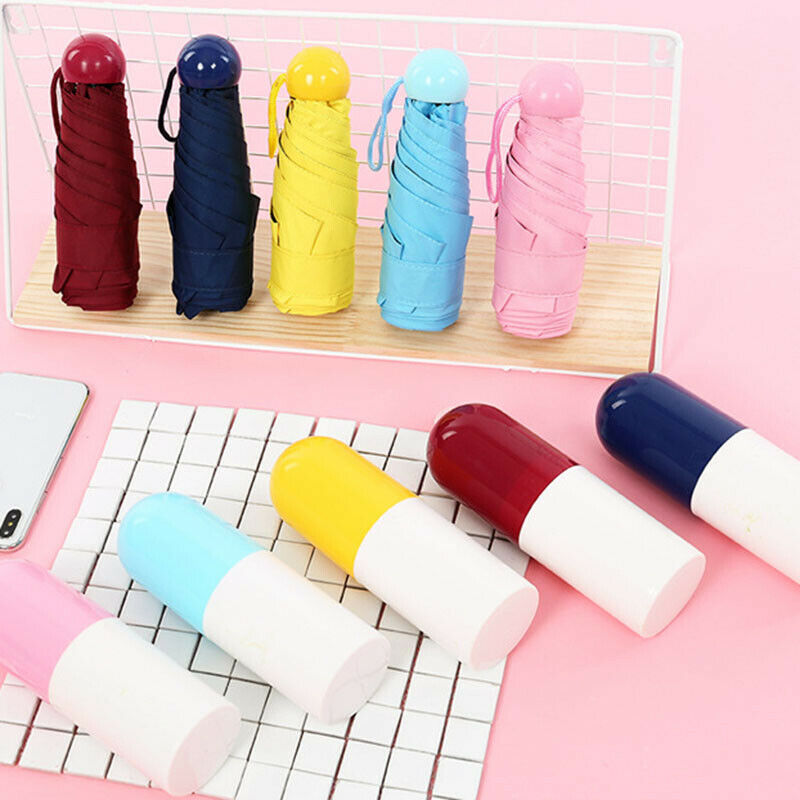 Wine Red Mini Capsule Women Umbrella Clear Pocket Anti-Uv Umbrella Windproo Z5I7