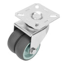 2Pcs Edl 3 Inch Mini Small 35Kg Tpe Tpr Wheels Castors Plate Double Bearing