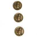 20PCs Zinc alloy Buttons Horse Head Carved Round Bronze Tone 15mm( 5/8 inch E2R3