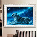 5D DIY Full Drill Diamond Painting 2 Wolves Cross Stitch Embroidery Crafts