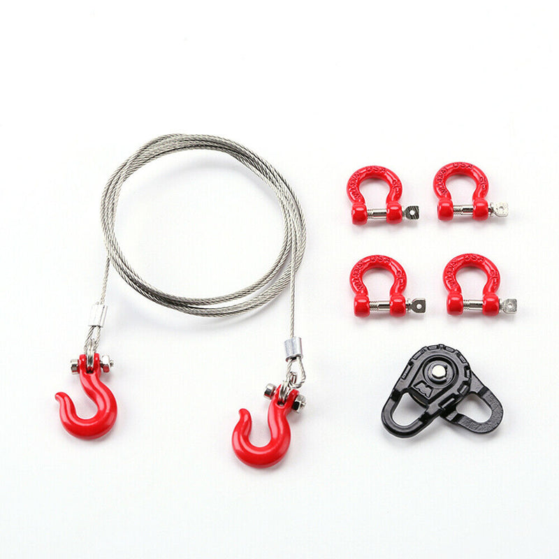 3pcs RC Car Snatch Block Metal Winch Tow Rope for 1/10 RC Crawler Traxxas Axial