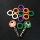 32Pcs Candy Color Hollow Silicone Key-Cap-Covers Topper Keyring Circle Holder