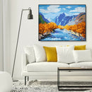 Painting By Numbers Kit DIY River Mountain Canvas Oil Art Picture Craft A