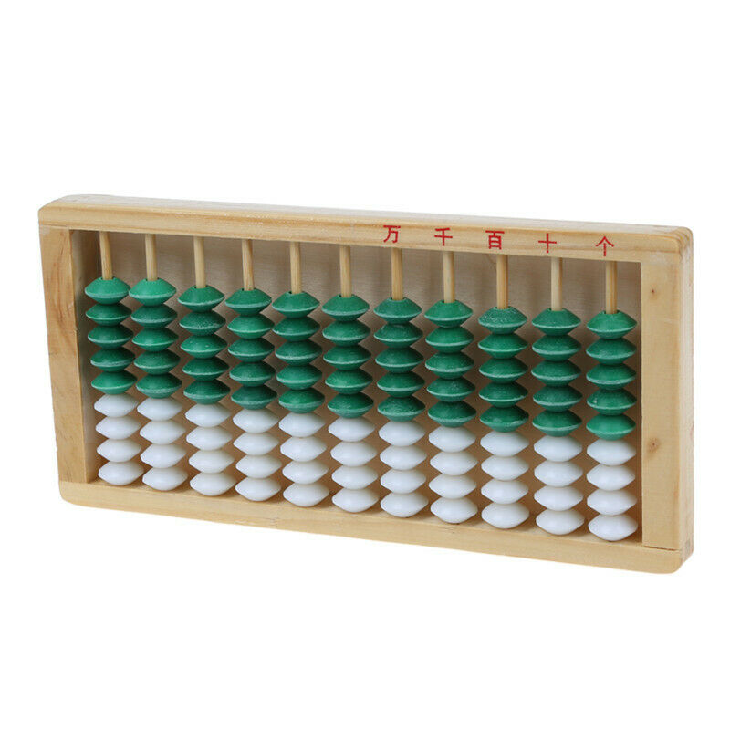 Wooden Framed 9-bead 11 Digits Abacus Counting Frame Kids Math Education U7L7