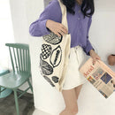 Chic Large Capacity Three-Grid Shoulder Bag Basic Simple Summer Printed Can