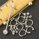 9 Pairs Stainless Steel Body Piercings Jewelry Kit for Women Grils