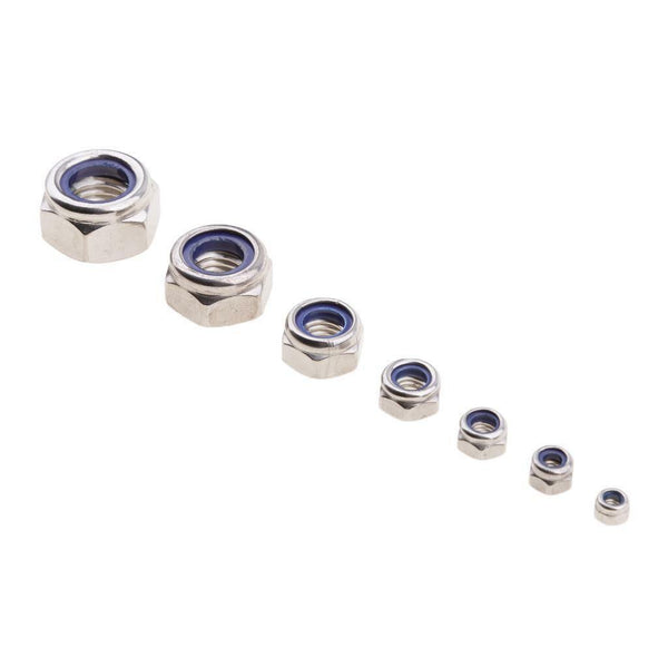 165Pcs Stainless Steel Hex Lock Nut Nylon Insert M3 M4 M5 M6 M8 M10 M12