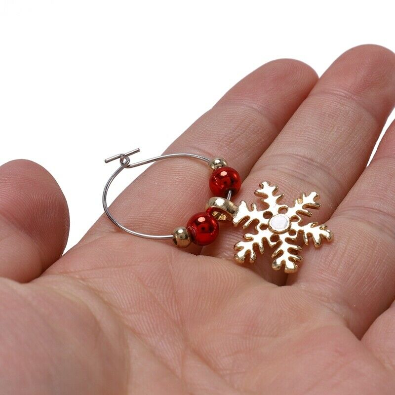 1 Set Christmas Wine Glass Cup Ring Decoration Charms Party New Year Cup Ri