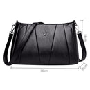 Women Girls Zipper PU Crossbody Messenger Bags Casual Pure Shoulder Handbag