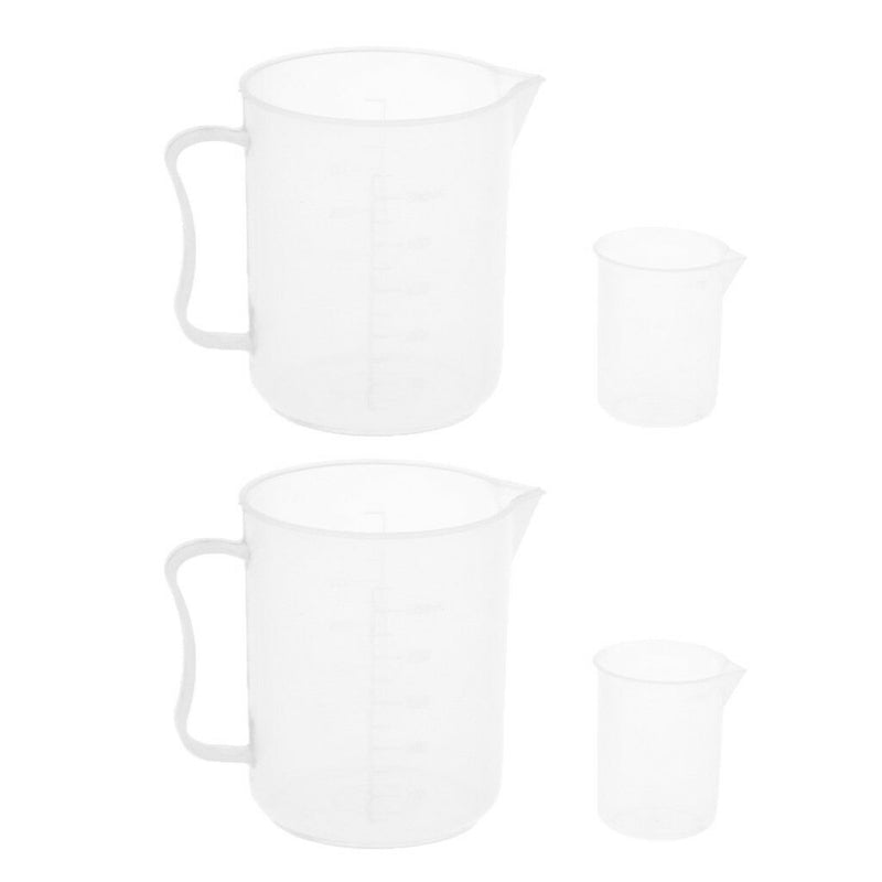 Set of 4-Pcs Cups with Scales Big & Small Measuring Cups