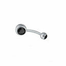 12pcs Europe And America Double Diamond Stainless Steel Belly Nail Button Rings