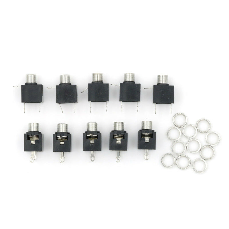 10 Pcs Panel PCB Female 3.5mm Headphone Jack Audio Connectors JR