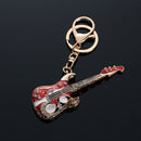 Fashion Mini Guitar Keychain Crystal Cute Gadgets for Women Men Gift