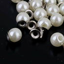 100 Pearls Rivets Studs Set For Dress Clothes Bracelet Bag Crafts  6mm