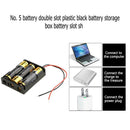 3 Slots Plastic AA Batteries Storage Box Case Battery Clip w/Wire Lead Pin