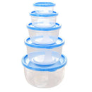 5Pcs Plastic Food Storage Containers Fresh Refrigerator Seal Box Round Blue