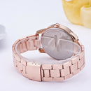 Women Crystal Rhinestone Stainless Steel Analog Quartz Wristwatch Rosegold