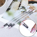 1Pc nail art cuticle remover pen double head quartz silicone press stick tool O2