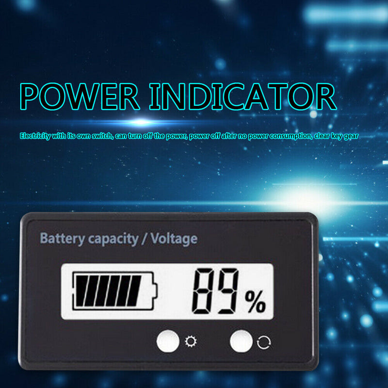 Digital Lead Acid Lithium Battery Capacity Tester Voltmeter White Backlight