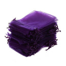 100 Organza Wedding Favour Bags Jewellery Pouches 9cm x 12cm Purple