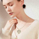 Elegant Heart Shaped Cross Necklace Women Fashion Angel Wings Pendant Jewel J9B8