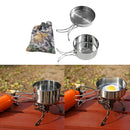 2 Pieces Camping Pot and Pan Set, Non-Stick Backpacking Cookware Mess Kit for
