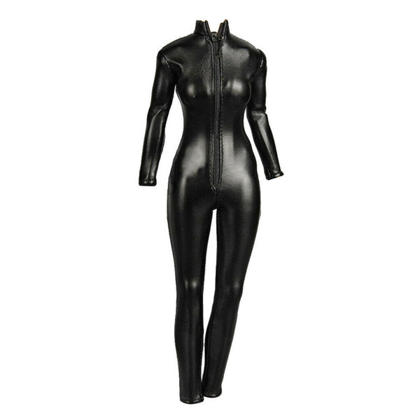 1:6 Scale PU Leather Jumpsuit Women Costume Outfits for 12 inch  s HT / Phicen