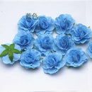 20pcs Artificial Silk Flower Heads Rose Wedding Floral Decor Bouquet-Blue