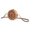 Woven Rattan Bag Round Straw Shoulder Bag Small Beach Handbags Women Summer E4D1