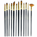 12 Size Artists Soft Paint Brushes Set For Oil Acrylic Watercolour Painting #