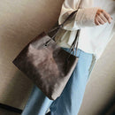 2pcs/set Women Clutch Large Handbag Shoulder Messenger Bags (Dark Brown)