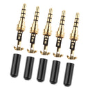 5 Pieces 3.5mm 4 Pole Jack Plug For Audio and Video Soldering End