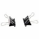 12 Pcs Office Files Documents Metal Black Binder Clips 25mm Width L9O5