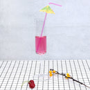 50pcs Fluorescent Umbrella Drinking Straws Paper Straws for Wedding Decor