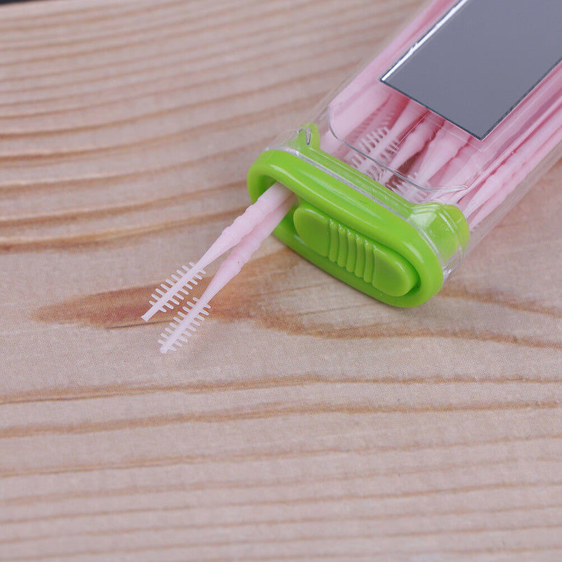 Dental floss toothpicks brush hair 30pcs in plastic mirror box oral health B Bj