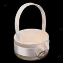 2pcs Champagne Chic Flower Round Flower Girl Bridesmaid Basket Wedding Party
