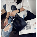 Small Women Backpacks Rivet Zipper Pu Leather Student Backpack Fashion Bag