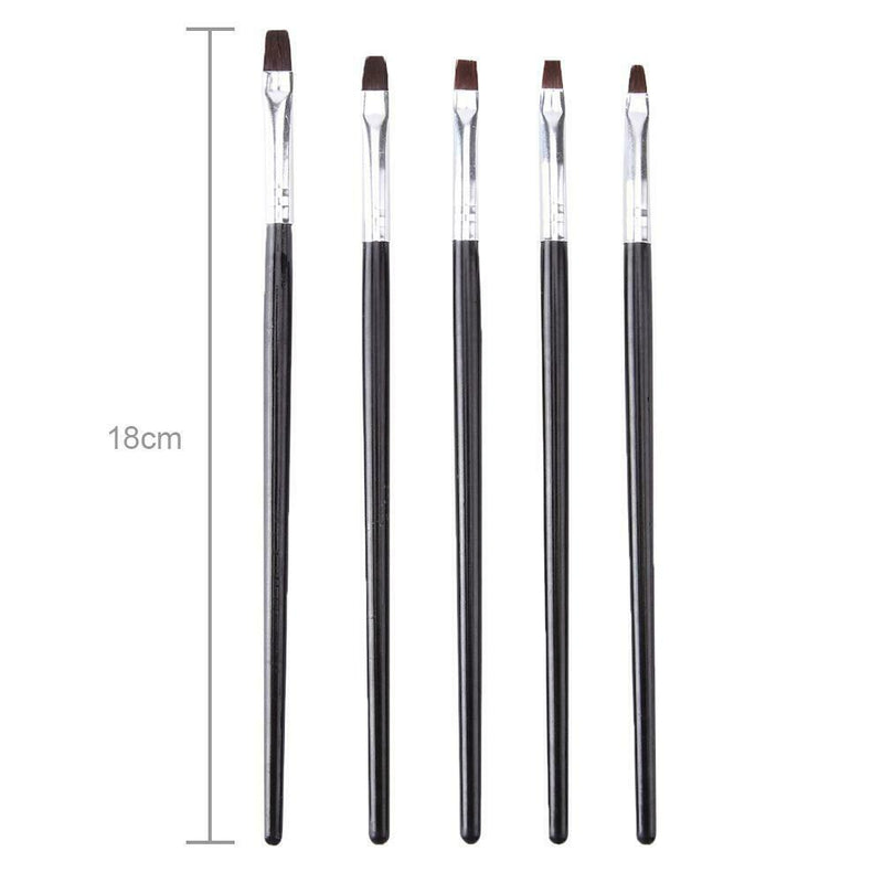 5pcs/Set Nail Art Brushes Wood Hnadle DIY UV Gel Painting Drawing Liner Pen A