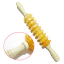 Massage Roller Stick Plastic Wheel Wood Handle Health Massager 9 Rollers f. Body