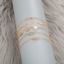 5pcs/set Rhinestone Geometric Hand Chain Women Heart Bracelet Jewelry Gift