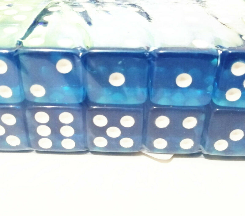 10pcs Six Sided Transparent 16mm Transparent sky blue Square Dice Right angle