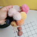 2pcs Candy Color Headband Plush Girls Kid Hair Ties Pompom Lovely Hair Rope