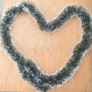 2M Long Dark Green & White Tinsel Christmas Decorations Tree Fashion Decor  LJ