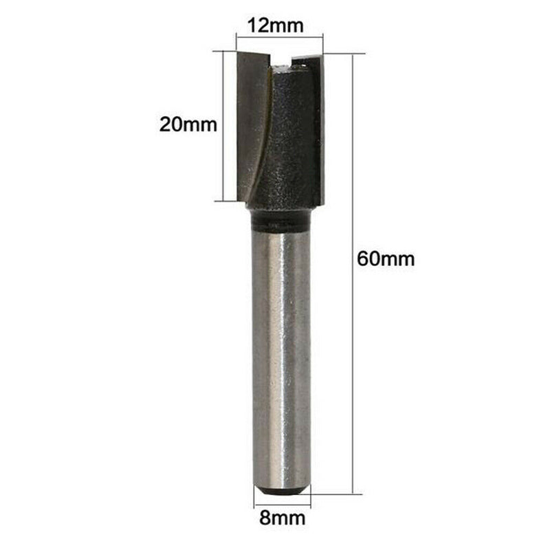 2Pcs 8mm Shank Wood Router Bit Edge End Mill Trimmer Cleaning Flush Trim Carbide
